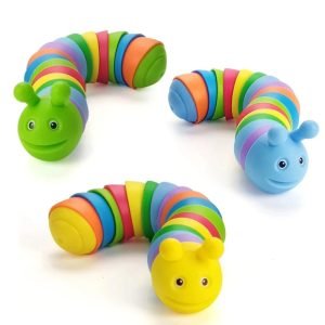 Rainbow Fidget Slugs Articulated Sensory Caterpillar Slug Toy